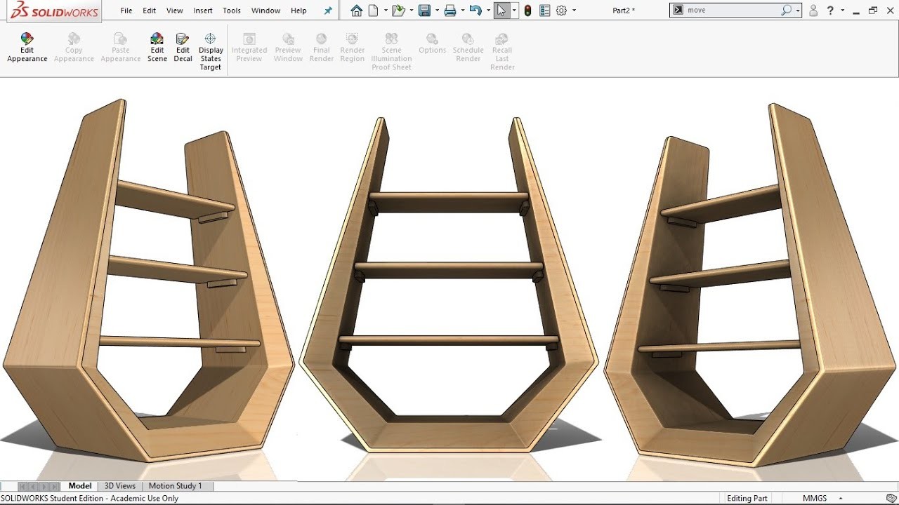 Exercise 46: How to make a 'Wooden Showcase' in Solidworks 2018