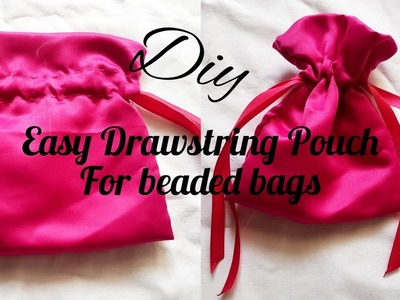 How to 'ACTUALLY' hand sew a double drawstring pouch for your beaded bags. *very detailed* tutorial