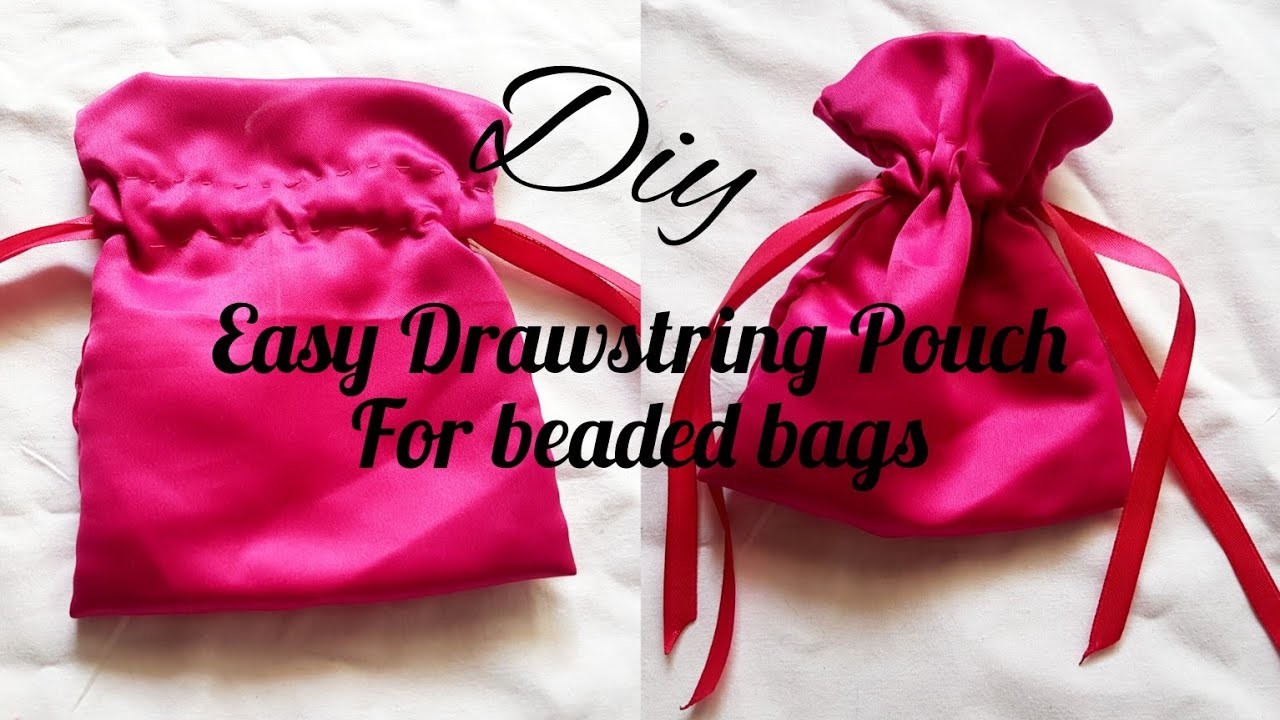 How to 'ACTUALLY' hand sew a double drawstring pouch for your beaded bags. *very detailed* tutorial