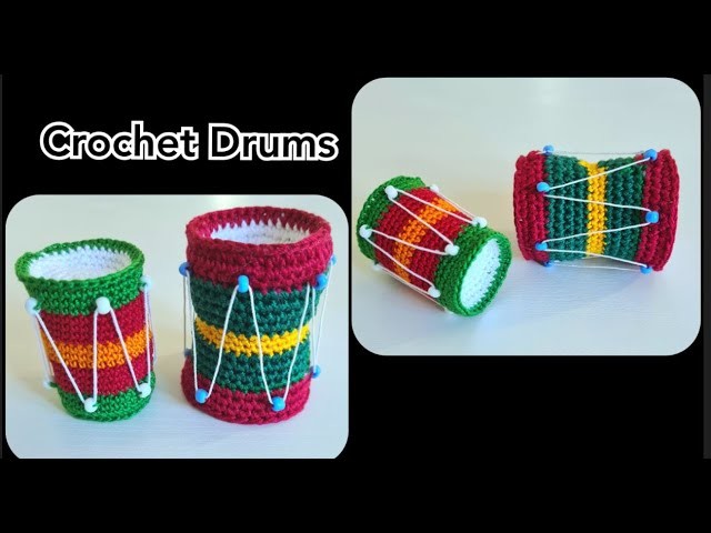 How To Crochet A Drum || Drum Pincushion || Crochet Decoration