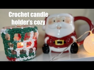 How to crochet a jar cozy and candle holders cozy, crochet projects for beginners #crochet #diy