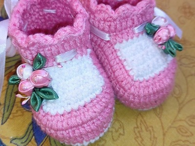 How to crochet baby booties perfect sole pattern for 0-9 month babies in hindi (part 1) pattern#03