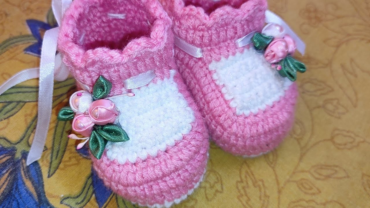 How to crochet baby booties perfect sole pattern for 0-9 month babies in hindi (part 1) pattern#03