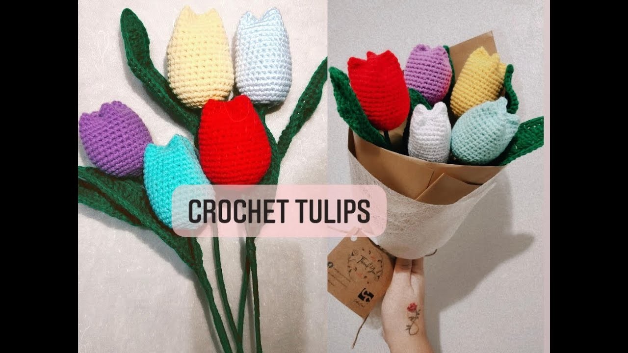 How to Crochet Tulips Flower | Easy Crochet Tulips Tutorial