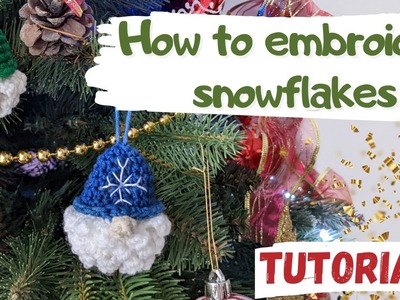 How to embroider snowflakes