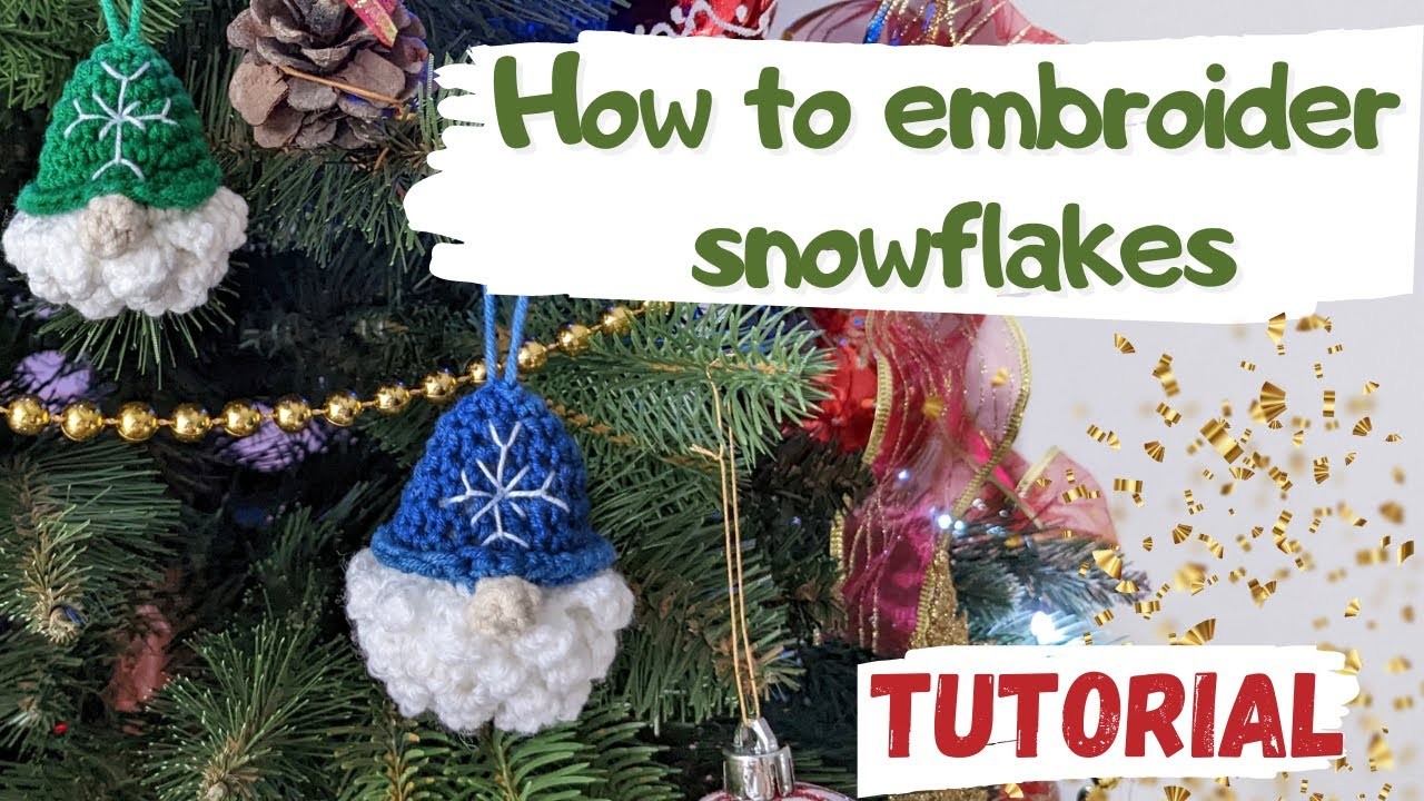 How to embroider snowflakes