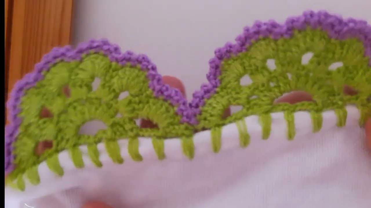 How to make crochet knit fabric napkin with edge