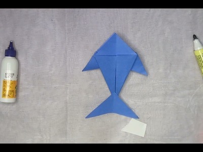 How To Make Easy Origami Paper Fish For Kids. Nursery Craft Ideas. Paper Craft Easy. DIYkiiDUNIYA