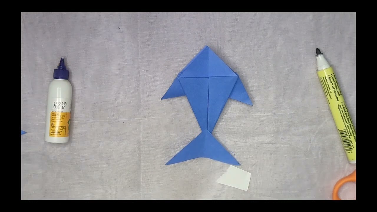 How To Make Easy Origami Paper Fish For Kids. Nursery Craft Ideas. Paper Craft Easy. DIYkiiDUNIYA