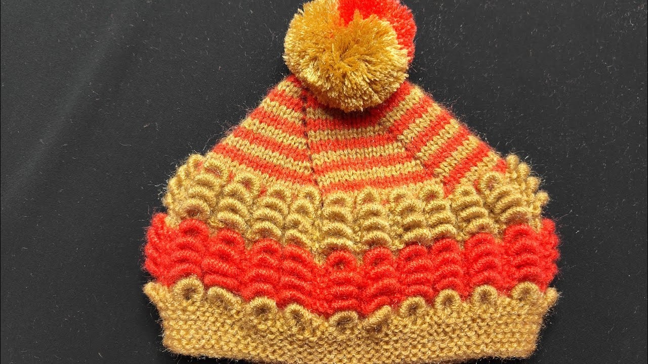 Knitting design.cap design for kids.woolen cap design.new ring cap design