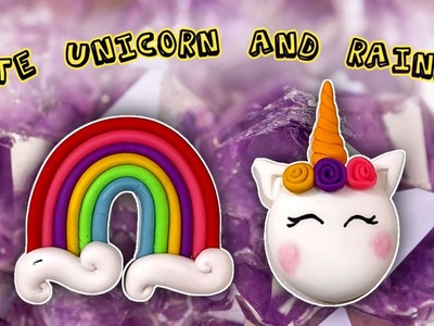 Make a cute unicorn and rainbow with handmade or polymer clay, best tutorial #DIY #howto #how #ideas