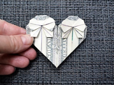 My MONEY HEART with BOWS | Dollar Origami for Valentine's Day | Tutorial DIY by NProkuda