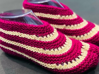 New Knitting Pattern For Ladies Socks.Shoes.Jutti.Jurab.Booties.Anguthe wali jurab # 323