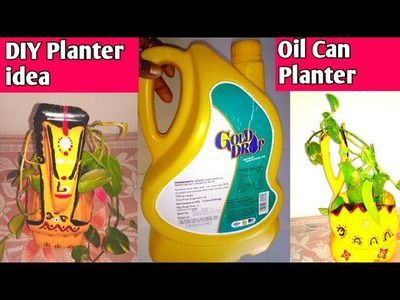Oil Can Flower pot ????????|Oil can Reuse Idea|#Craft #Reuse #wasteusers #Best out of waste oil can crafts