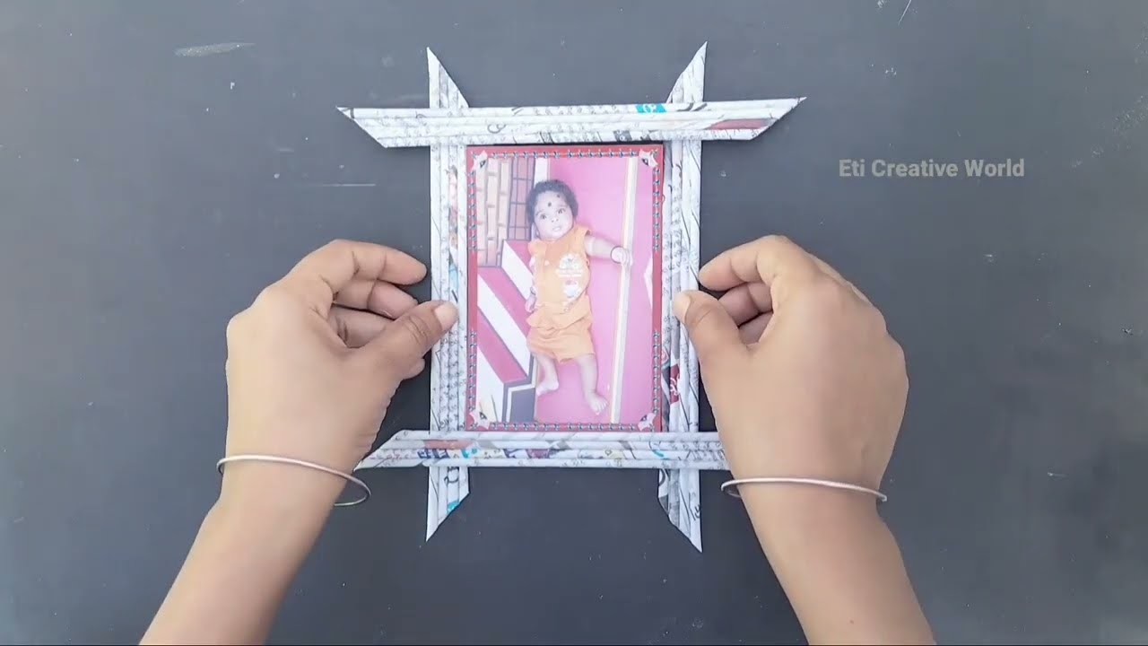 Photo frame making at home ???? Newspaper craft Ideas. photo frame making ideas.photo frame craft