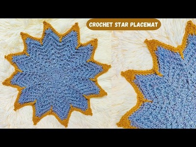 Ribbed Crochet Star Placemat Easy Crochet Holiday Project