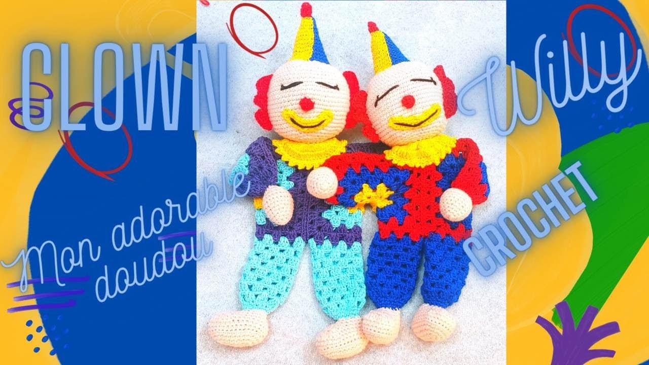 S droitiers Crochet Doudou Clown Willy partie2