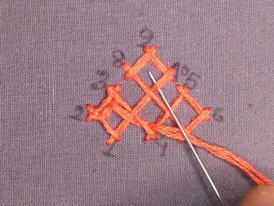 Super Easy Gujrati Stitch design, Gujrati embroidery at home, Gujrati stitch easy way