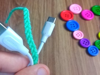 Super idea ✔️knitting crochet phone charger cable clip in five  minutes ????????