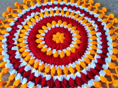 Thalposh, woolen rumal, Crochet Thalposh, round table cover, crosia design Thalposh