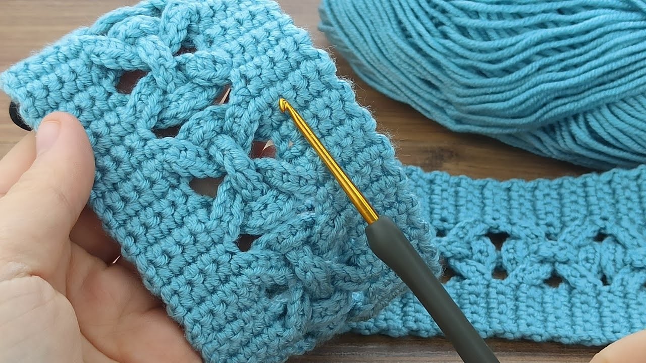 Very easy ???? ⚡⚡Woow. !!!!⚡⚡ Very easy Tunisian crochet chain very stylish hair band making #crochet