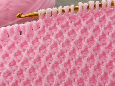 ⚡Wow. !!!!!????⚡pink color * Super Easy Tunisian Crochet Baby Blanket For Beginners online Tutorial