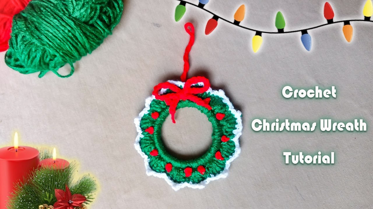WOW SO PRETTY! How to make crochet wreath | Christmas wreath | Christmas Crochet ornaments