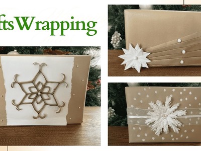 3 Simple DIY Gift Wrapping ideas for Christmas.