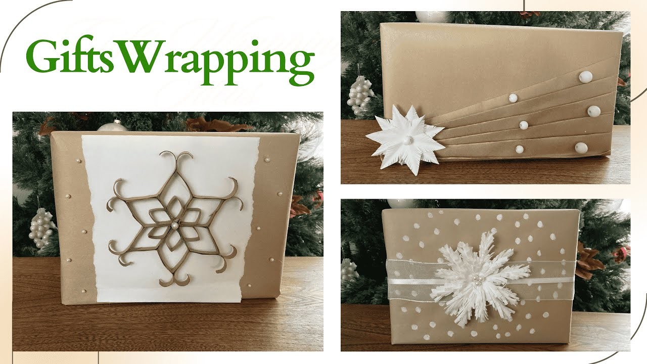 3 Simple DIY Gift Wrapping ideas for Christmas.