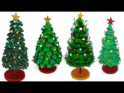 4 Different Christmas Tree making Ideas With Paper.How to make Christmas Tree.DIY Christmas tree