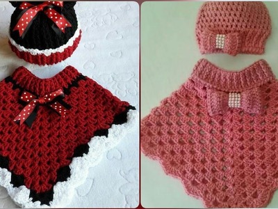 ATTRACTIVE AND STYLISH FREE CROCHET PONCHO PATTERN DESIGN AND IDEAS FOR BABY GIRLS ❤️