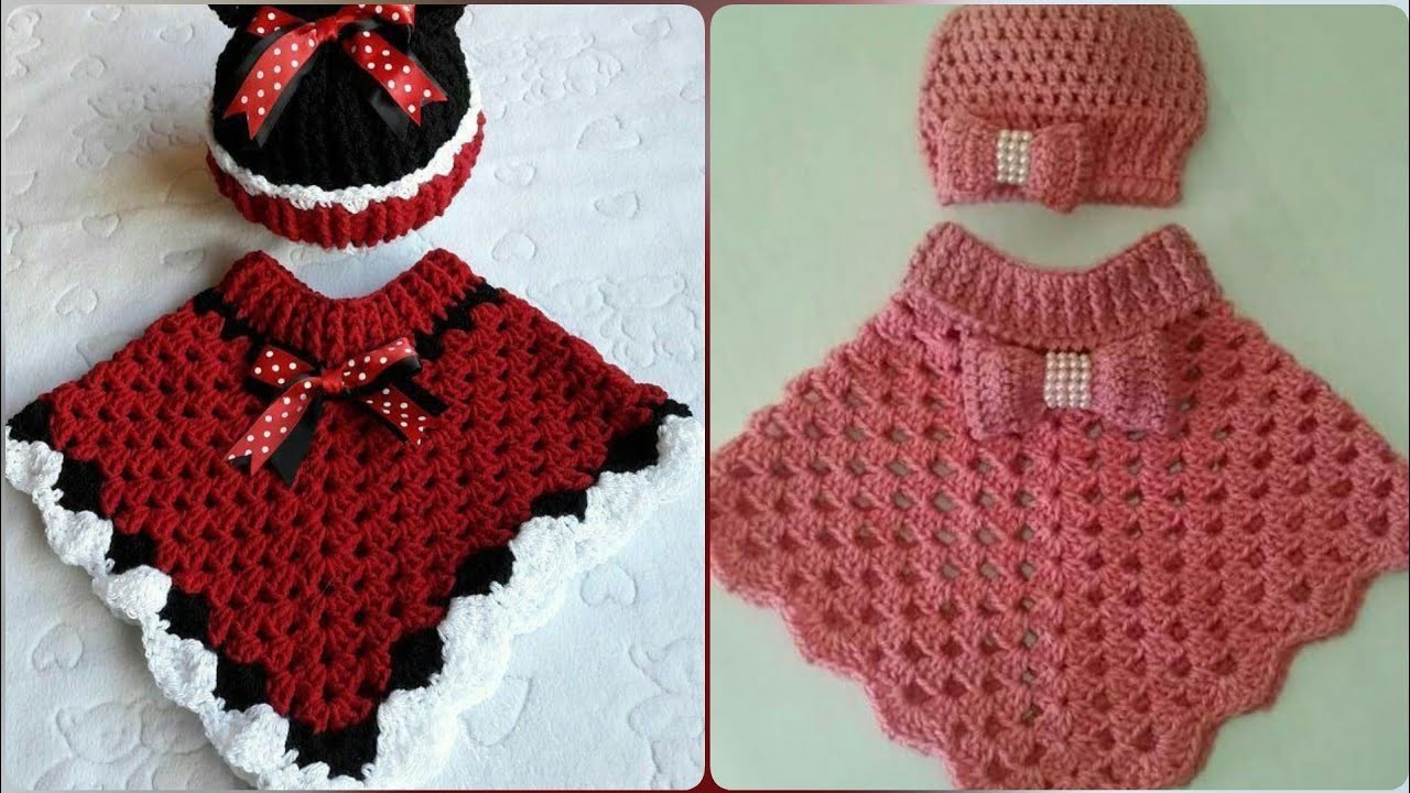 ATTRACTIVE AND STYLISH FREE CROCHET PONCHO PATTERN DESIGN AND IDEAS FOR BABY GIRLS ❤️