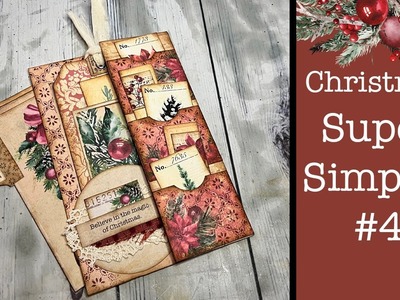 Christmas Super Simples #4 FULL TUTORIAL, Christmas Junk Journaling Tutorial & Kit, Pink Monarch