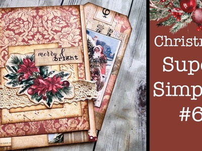 Christmas Super Simples #6 FULL TUTORIAL, Christmas Junk Journaling Tutorial & Kit, Pink Monarch