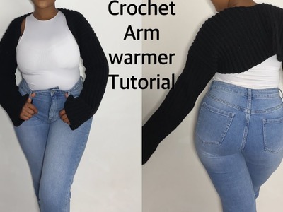 Crochet arm warmer tutorial. Sleeves.Mihankushea