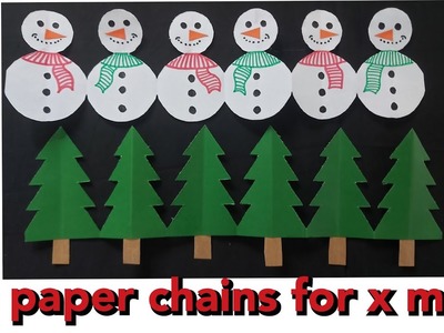 Easy decorative paper chains for Christmas.how to make beautiful paper garland.paper cutting ideas