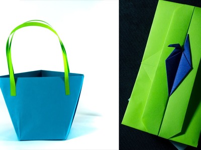 How to make a paper BAG Origami HandBag - DIY Crane Envelope Origami