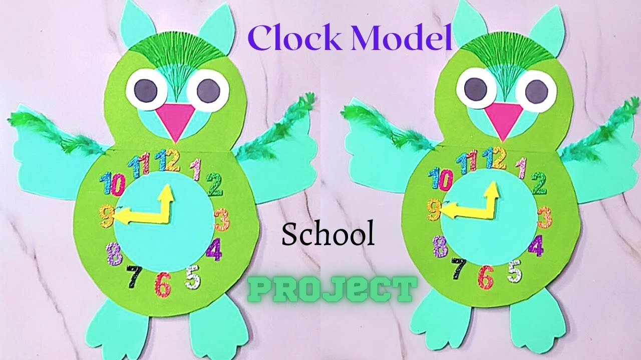 How to make Learning Clock Model For School Project.DIY Paper Clock Making at Home.Easy Owl Clock