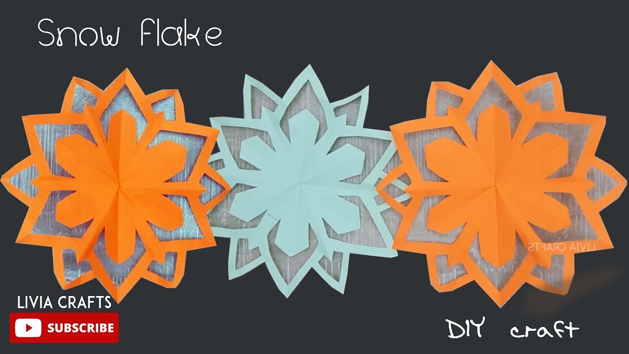 How to make Snowflakes| Christmas decoration| Paper cutting art| paper crafts| #liviacrafts |