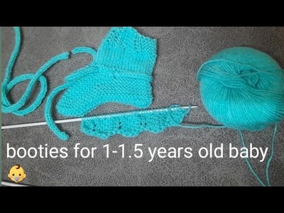 #knitting " LACE border booties for 1-1.5 years old baby ???? " ( eng subtitles )