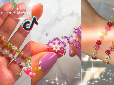 Make A BEAUTIFUL beaded flower Bracelet With Me ????????✨Dainty beaded bracelet & Friendship Bracelets #9