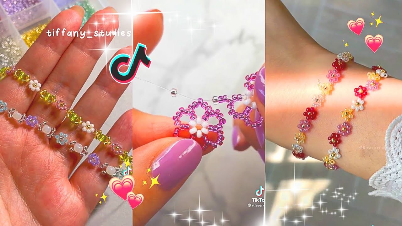 Make A BEAUTIFUL beaded flower Bracelet With Me ????????✨Dainty beaded bracelet & Friendship Bracelets #9