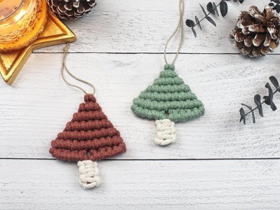Mini Macrame Christmas Tree | DIY MACRAME ORNAMENT