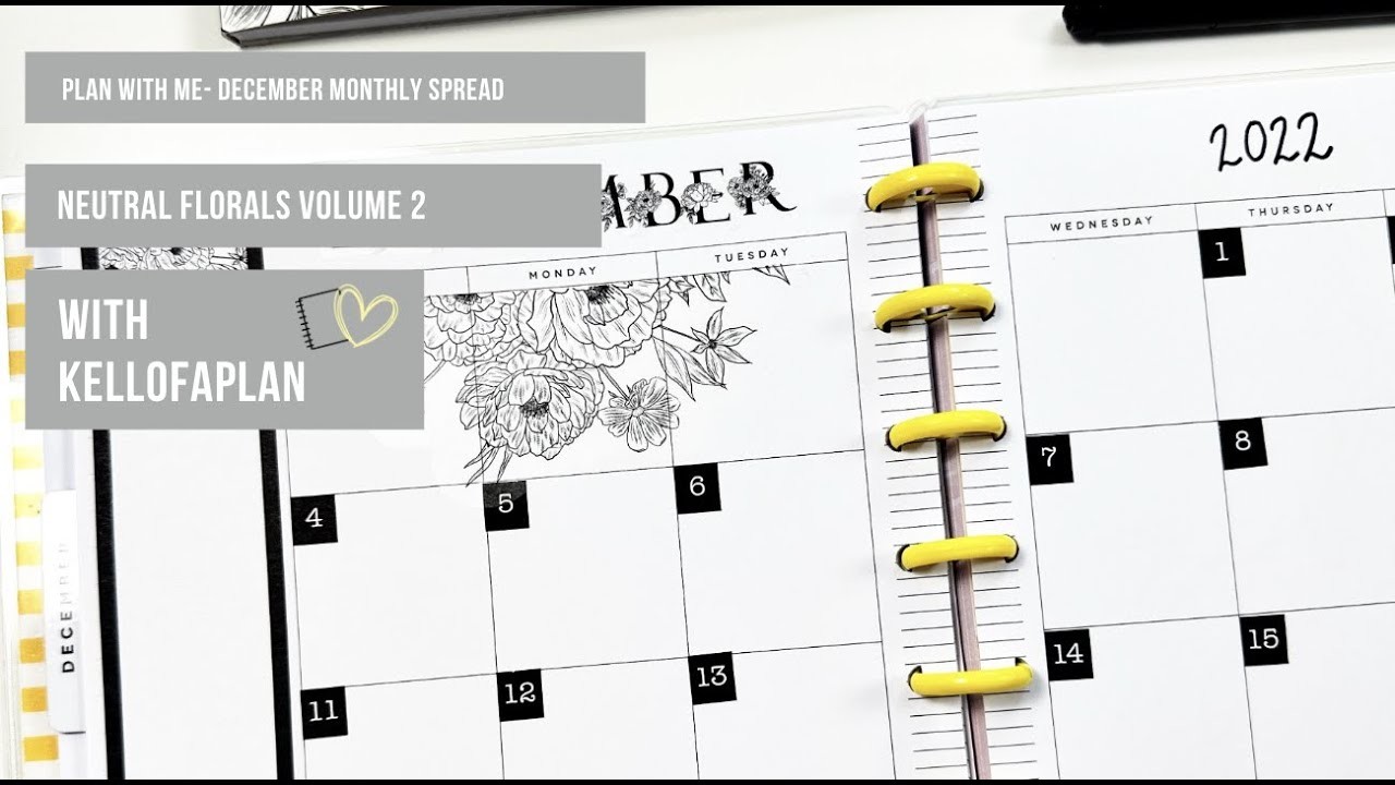 Plan with Me- Monthly Layout- December 5-11, 2022- Neutral Florals Volume Two