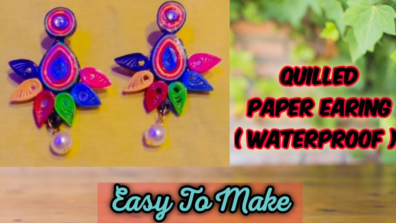 Quilled Earing. how to make quilling jewellery at home.paper Earnings.diy craft@virajmisthi