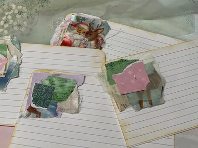 Simple collage index cards. use your paper scraps