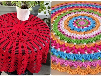 STYLISH AND AWESOME FREE CROCHET TABLE COVERS PATTERN DESIGN AND IDEAS FOR HOME
