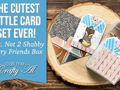 The CUTEST Card set EVER! Mini Tag Cards with Decorated Holder | @Not2ShabbyShop Furry Friends