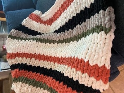The Popular Chunky Chenille Blanket DIY from start to finish