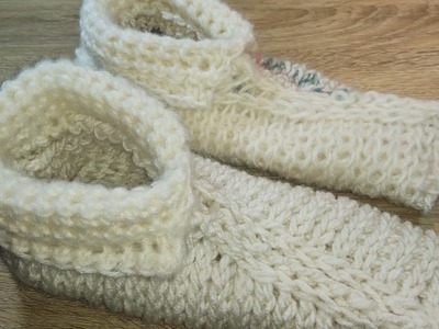 Tunisian Crochet Slipper Boots